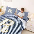 thumbnail image 3 of Erosebridal Initial R Letter Kid Full Size Sheets, Abstract Stripe Bed Sheets, 4 Pieces, 3 of 5