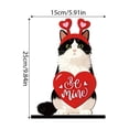 thumbnail image 3 of Interchangeable Magnetic Cat Wooden Desk Decor, Seasonal Animal Tabletop Stand with Swap Hats for Farmhouse Home Office Tiered Tray, 3 of 7