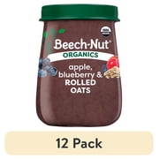 (12 pack) Beech-Nut Organics Stage 3 Organic Baby Food, Apple Blueberry & Oats, 4 oz Jar