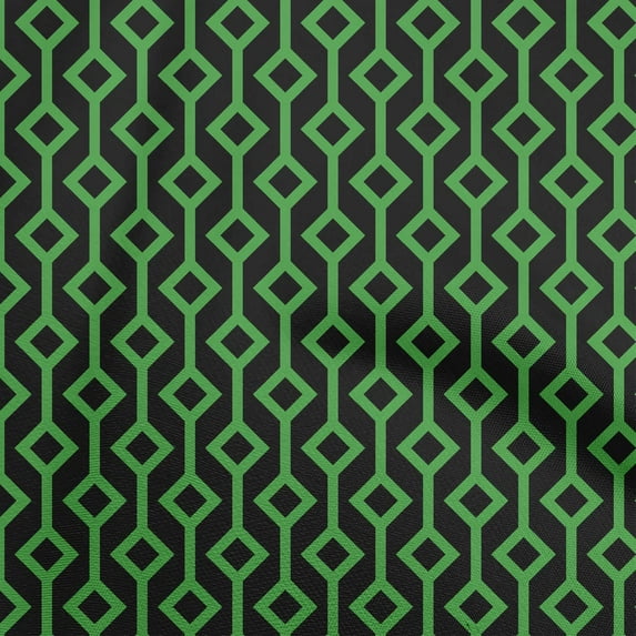 oneOone Cotton Flex Green Fabric Geometric Sewing Material Print Fabric By The Yard 40 Inch Wide