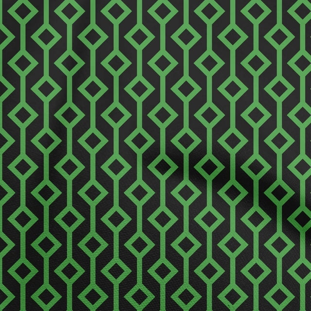 oneOone Rayon Green Fabric Geometric Dress Material Fabric Print Fabric By The Yard 56 Inch Wide