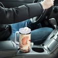 thumbnail image 4 of Yayeee 30oz Stainless Steel Tumbler with Straw and Handle Double-Wall Insulated Travel Water Bottle, Beige Starfish, 4 of 8