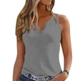 thumbnail image 2 of Giftesty Womens Tanks Summer Sleeveless Blouse Clearance Women's Fashion Casual Solid Color V-Neck Tank Top, 2 of 5