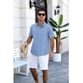 thumbnail image 3 of COOFANDY Men's Button Up Shirts Casual Short Sleeve Stripe Shirt for Men Casual and Office Wear, 3 of 9