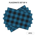 thumbnail image 2 of Placemats Set Of 4 / 6, Blue Black Plaid Placemats For Dining Table Indoor/Outdoors Heat Resistant Washable Placemats 18" X 12", 2 of 8