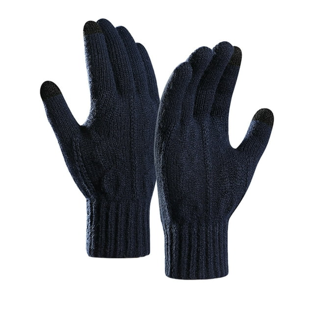 Sonducket Guante de manopla para mensajes de texto con pantalla táctil para hombres y mujeres, dedos cálidos mientras usa dispositivos Premium guantes y mitones Azul oscuro