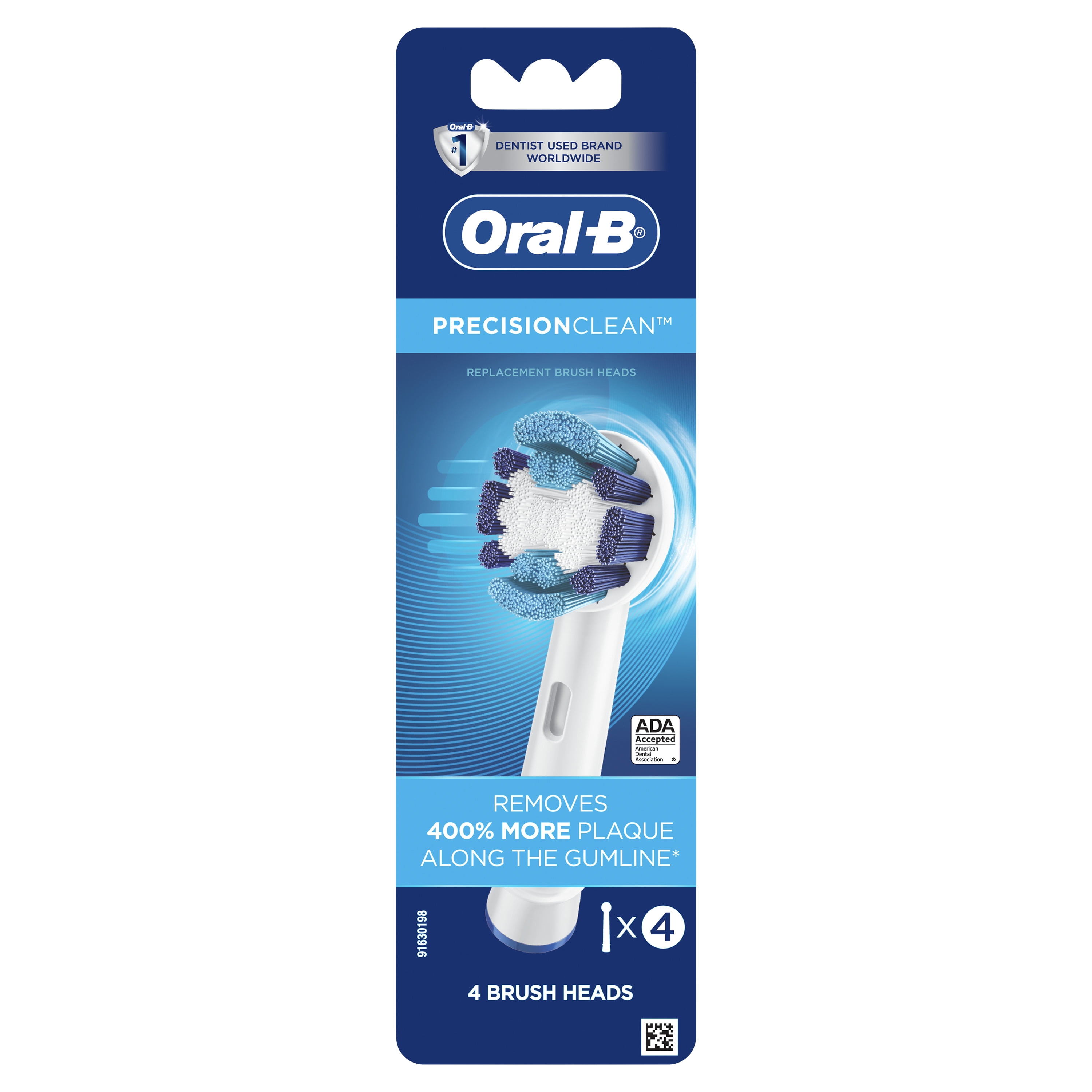 Oral-B Precision Clean Electric Toothbrush Replacement Head, White, 4 Ct