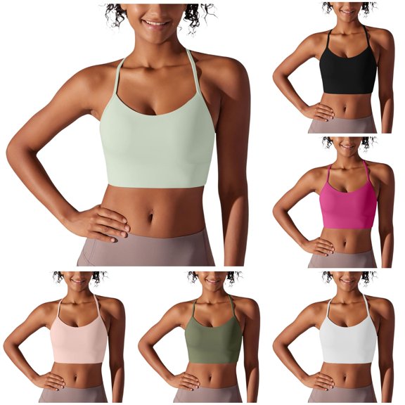 uvwlwu Women Seamless Y Back Longline Wireless Sports Bra Thin Adjustable Straps Stretch Breathable Light Support Yoga Running Fitness Comfort Underwear,XL