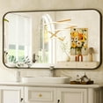 thumbnail image 5 of Anyrose Bathroom Mirror for Wall, 30 x 48 Inch Metal Framed Rectangle Mirror, Wall Mounted Vanity Mirror for Bathroom Black, 5 of 6