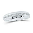 thumbnail image 2 of 10K White Gold His Hers Round Diamond Square Matching Wedding Set 1/2 Cttw, Womens Size: 5-10, Mens Size: 7-13, 2 of 3