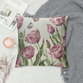 thumbnail image 2 of Qinduosi Spring Decorations Pink Tulip Spring Pillow Covers Set of Bicycle Throw Pillow Case Flowers Market Farmhouse Cushion Cover for Home Sofa Couch White, 2 of 5