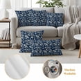 thumbnail image 6 of Botanical Flower Outdoor Waterproof Pillow Covers, Vintage Garden Floral Wildflower Blue Decorative Square Throw Pillowcase Sofa Cushion Sham for Patio/Couch/Chair, 26"x26" 2 Pack, 6 of 8
