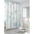 thumbnail image 3 of Green Coastal Ocean Shower Curtain, Coral Sea Lifes Bathroom Decor Curtains Set with Hooks, White Blue Waterproof Fabric Home Accessories， 72 X 78 Inch Long, 3 of 6