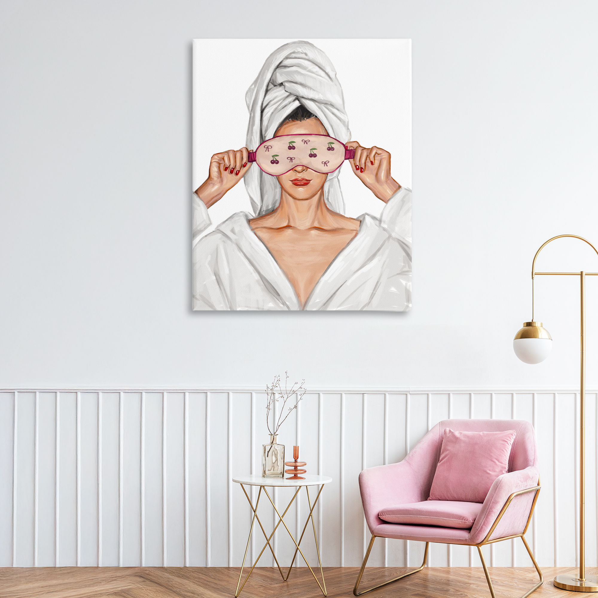 Cherry Eye Mask Fashionista Canvas Wall Art, design by Ziwei Li