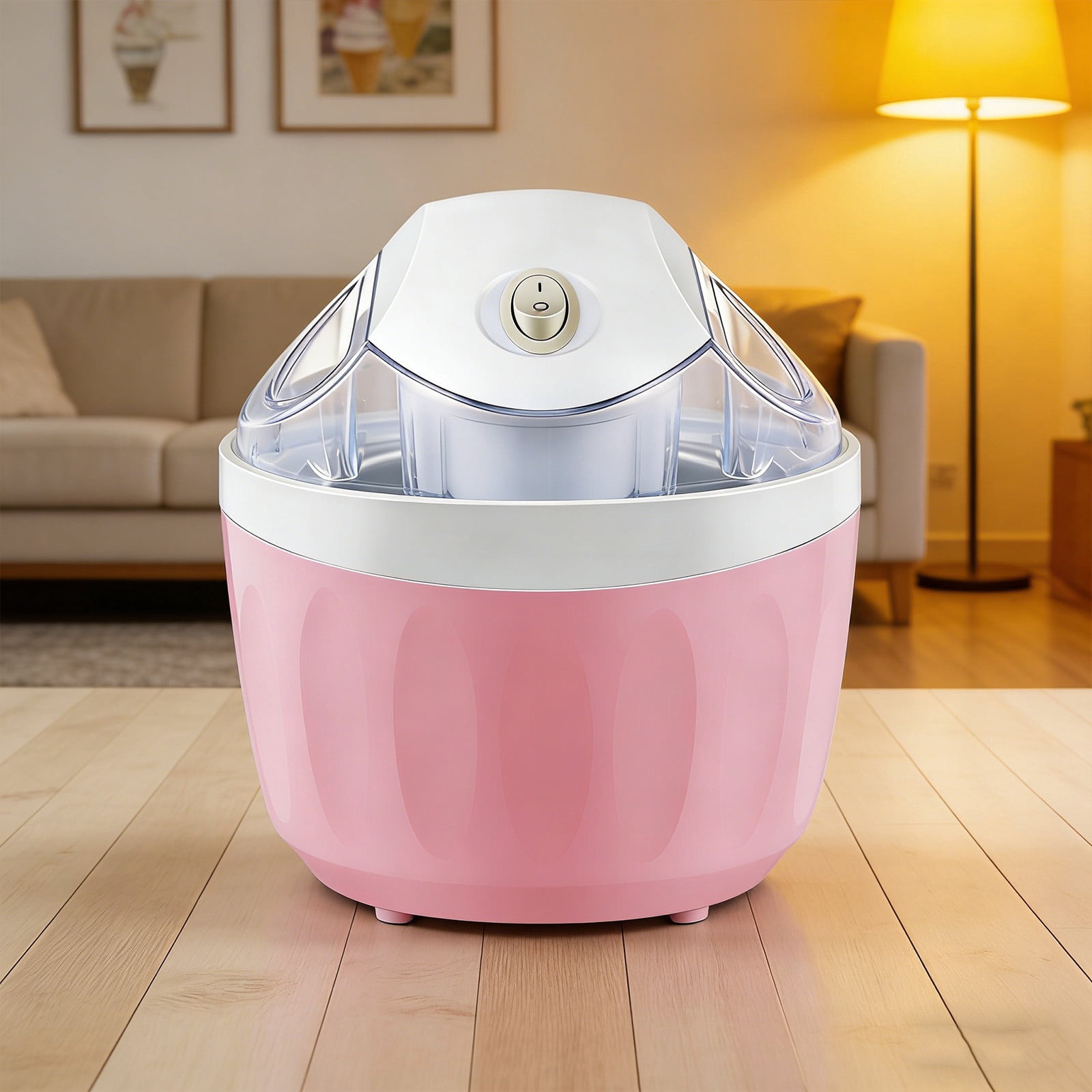 ZhangC Small Home Mini Ice Cream Maker, Fast Ice Cream Maker Homemade, Single Serving of Gelato, Frozen Yogurt, Compact Electric Makers for Kitchen for Family Treats