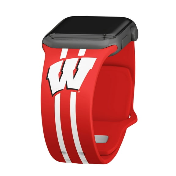 Wisconsin HD Stripes Logo Unisex Watch Band for Apple Watch, 42/44/45/49mm(46mm Series 10) Short by Affinity Bands