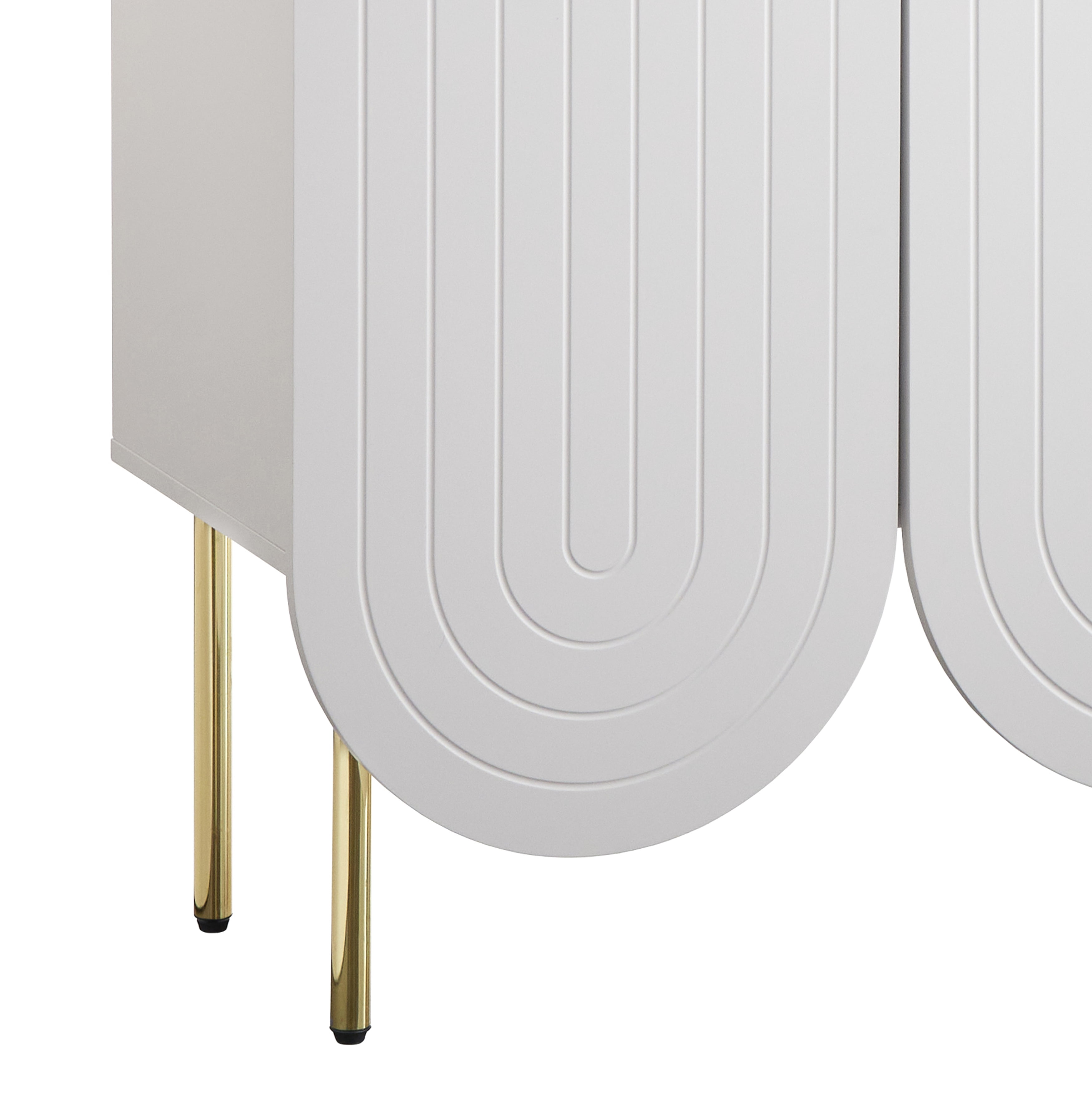 TMS Pavlina Scalloped 3 Door Sideboard, White