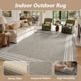 thumbnail image 4 of SIXHOME 4' x 6' Outdoor Area Rug, Gray Modern Bordered Polypropylene Patio Rug, Indoor Outdoor Rug for Deck, Porch, Backyard, Living Room, 4 of 8