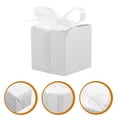 thumbnail image 2 of WORGEOUS 50 Uds. Cajas de almacenamiento de dulces cuadradas blancas, cajas de dulces de papel para bodas, recuerdos de fiesta, 2 of 7