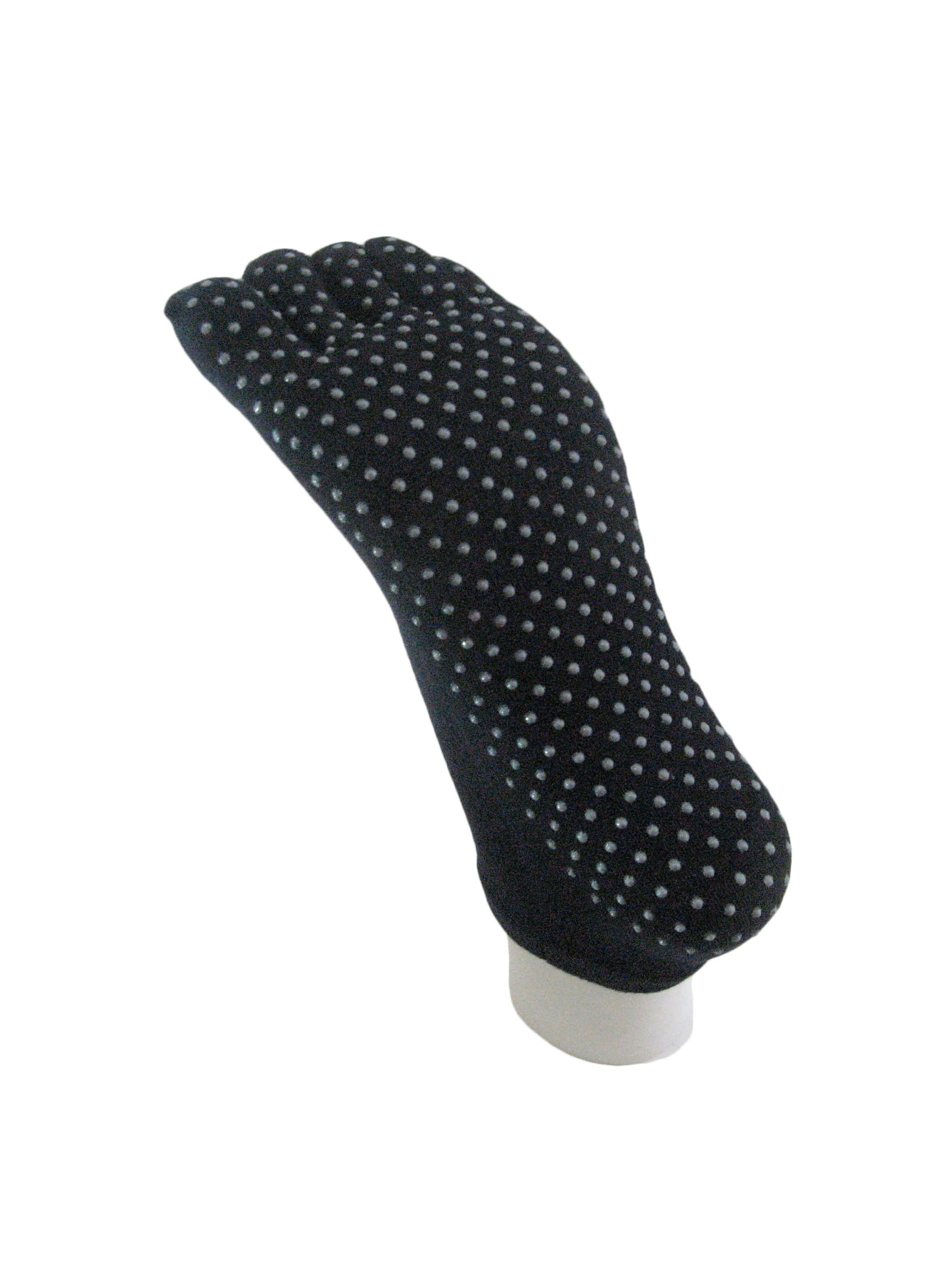 Couver Cotton Non Slip Skid NoShow Yoga 5 fingers Toed Socks, Black