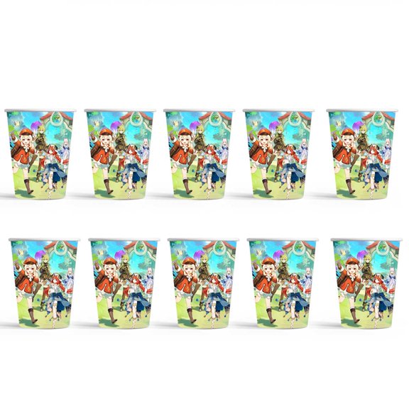 Genshin Impact Birthday Party Supplies Cups Tableware Disposable Paper Mouthwash Drinking Cups