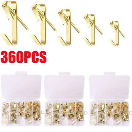 

Picture Hangers 10-100lbs-360pcs Heavy Duty Picture Hooks with Nails Professional Picture Hanging Kit on Wood/Drywall for Office Pictures Clock Mirror Home Decor and Canvas