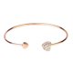 thumbnail image 1 of Pulsera abierta con dos corazones, moderna y sencilla, para mujer (oro rosa), 1 of 5