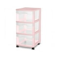 thumbnail image 6 of Sterilite Plastic 3 Drawer Cart Blush Pink Set of 2, 6 of 9
