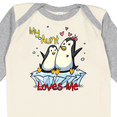 thumbnail image 4 of Inktastic My Aunt Loves Me Penguin Boys or Girls Long Sleeve Baby Bodysuit, 4 of 5