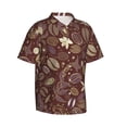 thumbnail image 3 of Xecao Coffee and Flowers print Hawaiian shirt - a stylish short-sleeve button-down for men, perfect for casual beach and tropical outings., 3 of 9