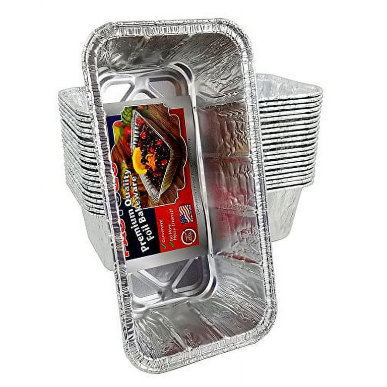 Pactogo 1 lb. Disposable Aluminum Foil Small Mini Loaf Bread