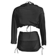 thumbnail image 4 of Womens Bikini Sets Women's 4 Piece Tankini Swimsuit with Sheer Cover Up and Tie Waist Two Piece Bikini Outfit for Beach Pool Halter Neck Sleeveless Solid Color Black L, 4 of 4
