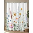 thumbnail image 4 of Pastoral Flowers Shower Curtain, Retro Wildflowers Plants Waterproof Shower Curtain Set with 12 Hooks Lightweight Washable Fabric Shower Curtains for Bathroom 72x72 Inches, 4 of 6