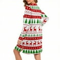 thumbnail image 5 of Riecok Zip up Robe with Pockets Christmas Long Sleeve Loungewear Knee Length Sleepwear with Pockets, 5 of 8