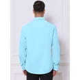 thumbnail image 3 of DARING DIVA Men's Plaid Collar Long Sleeve Button Down Business Dress Shirt Light Blue L, 3 of 7
