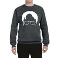 thumbnail image 2 of Wild Bobby, Office Dwight Glasses Face Silhouette Funny Schrute, Pop Culture, Unisex Crewneck Graphic Sweatshirt, Charcoal, XX-Large, 2 of 4
