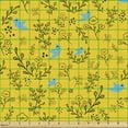 thumbnail image 2 of Botanical Sofa Upholstery Fabric by the Yard, Layout of Birds Berries and Branches, Decorative Fabric for DIY and Home Accents, Earth Yellow Seafoam by Ambesonne, 2 of 5
