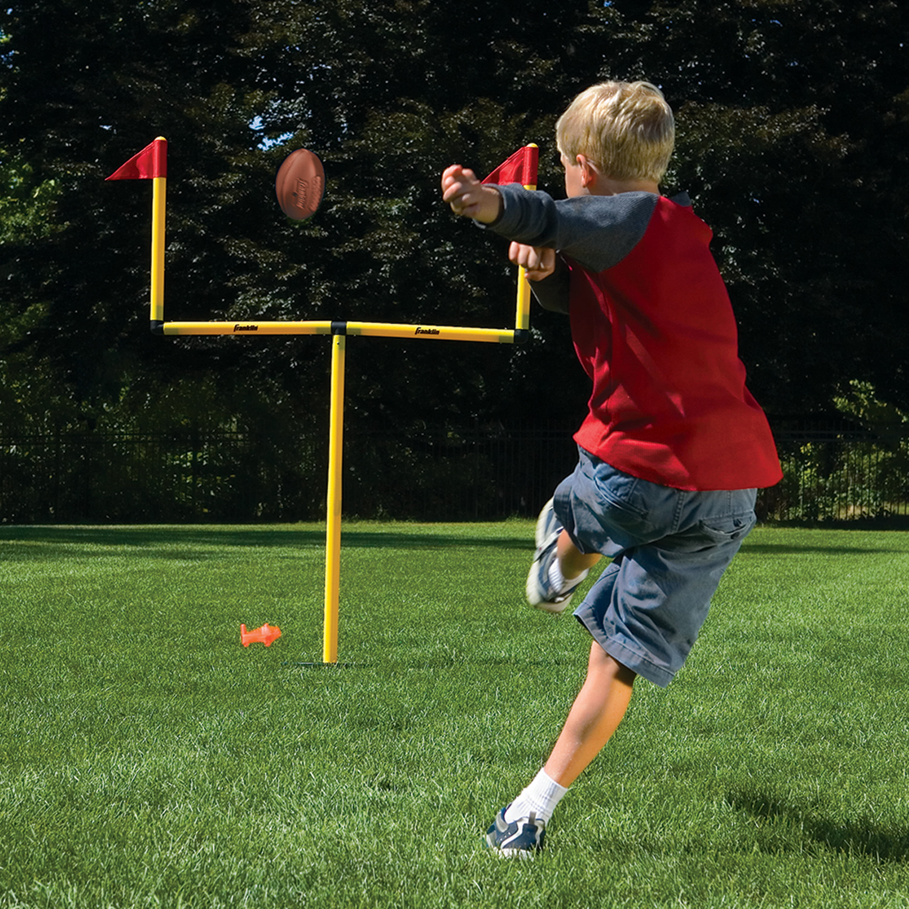 Franklin Sports Youth Football Goal-Post Set — Kids’ Football Goal Post with ... 