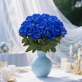 thumbnail image 7 of 24Pcs Royal Blue Velvet Artificial Roses, Realistic Faux Roses for Wedding Centerpieces, Bridal Bouquet, Mermaid Theme Party Decor, 7 of 7