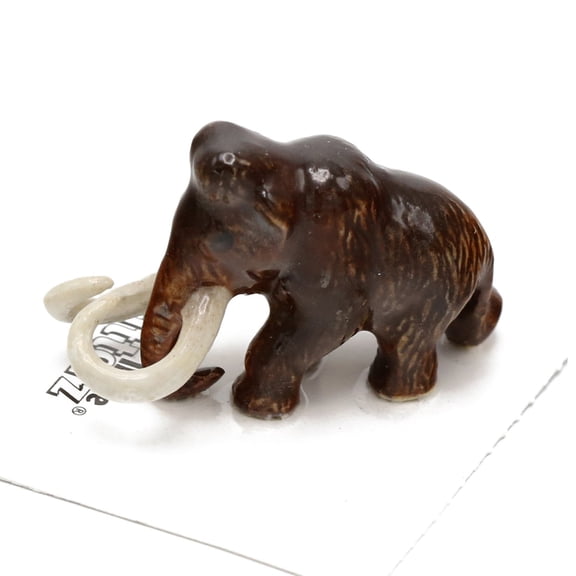 Little Crtterz Brown Woolly Mammoth Lyuba Animal - Hand-painted Home Decor Animal Decorative Figurine - Miniature Porcelain Figurine