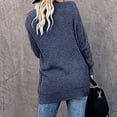 thumbnail image 5 of IROINNID Women's Cardigan Open Front Jacket Solid Color Long Sleeve Casual Autumn And Winter Casual Long Cardigan Outerwear Casual Tops Jacket Sweaters With Pocket, Navy, 5 of 9