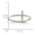 thumbnail image 3 of Sterling Silver Rhodium-plated CZ Sideways Cross Ring, 3 of 6