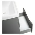 thumbnail image 4 of Modern Wall-Mounted Bathroom Vanity with Washbasin | Wave Gray Matte Collection | Non-Toxic Fire-Resistant MDF-64" (32+32)-Omega Collection R-line 24", 4 of 5