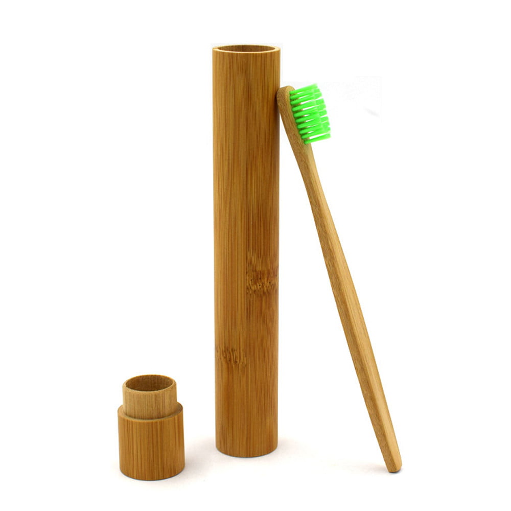 Bamboo Toothbrush Holder For Travel Home Use Brush Protection Bamboo Tube 