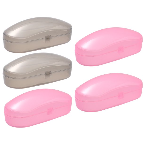 Estuche de plástico portátil para gafas, 5 unidades, protector de gafas de sol para hombre y mujer (color aleatorio)