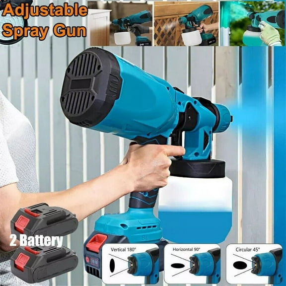 ValueHub High Pressure Cordless Paint Sprayer Electric Airless Spray Gun w/2 Battery