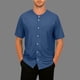 thumbnail image 2 of Mens Botón Camisa Color Sólido Cuello en V Manga Corta Sobredimensionado Transpirable Cardigan Superior, Largo Cardigan Hombres Desgaste Deportivo Casual, 2 of 8