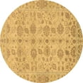 thumbnail image 1 of Ahgly Company Indoor Round Oriental Brown Traditional Area Rugs, 6' Round, 1 of 4