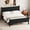 Black, variant on MODERNLUXE Queen Size Platform Bed with Headboard & Footboard,Solid Wood Bed Frame with Under Bed Storage for Adults Guests, Easy Assembly,Black