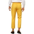 thumbnail image 3 of INSPIRE CHIC Plaid Dress Pants for Men's Slim Fit Ankle Length Cropped Trousers 34 Yellow, 3 of 5